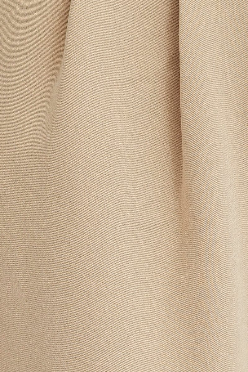 Beige Wide Leg Pants Tailored Low Rise