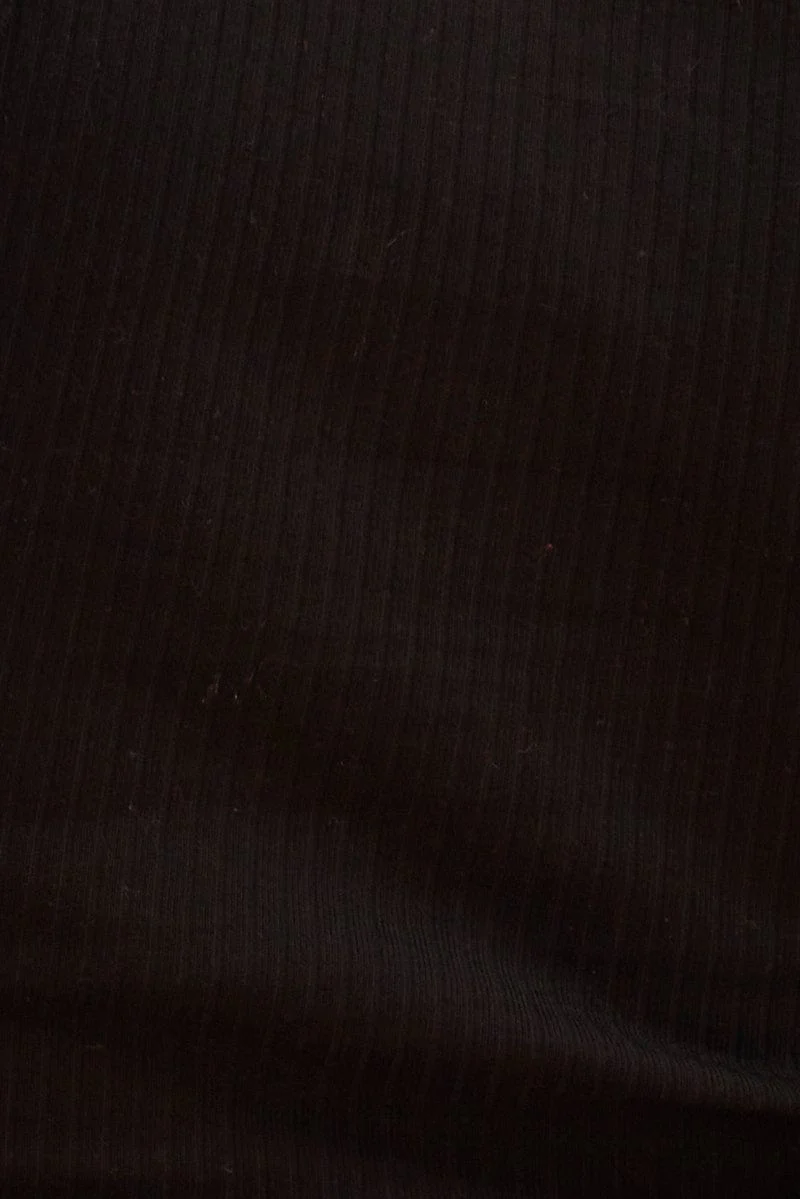 Black Prea Scoop Neck Crop Rib Sleeveless Tank