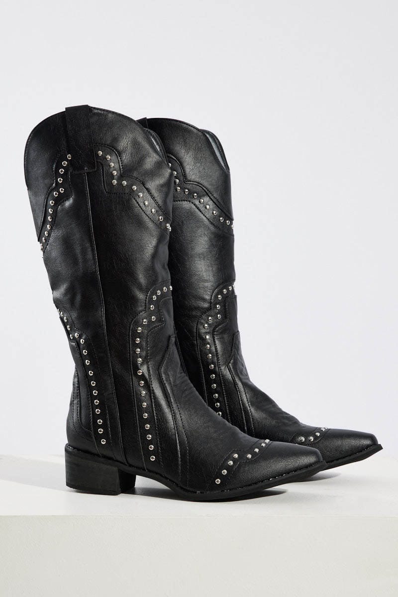 Black Studded Boots
