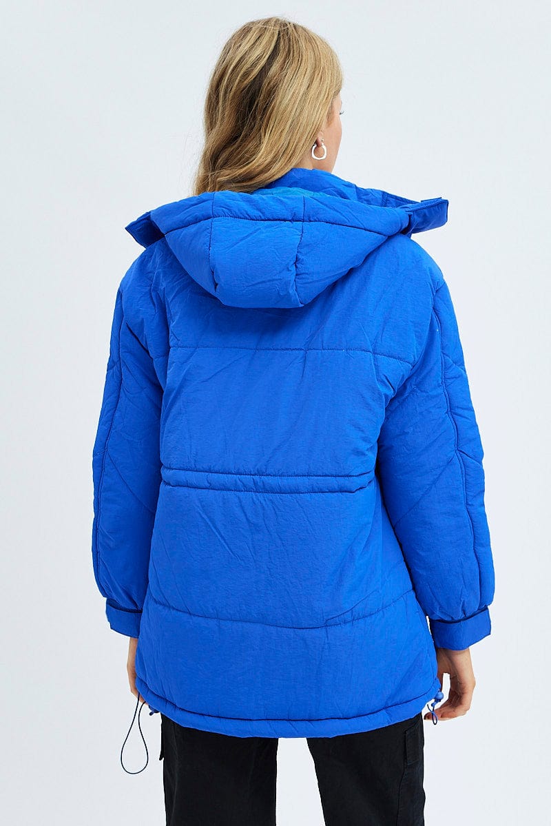 Blue Puffer Jacket Long Sleeve