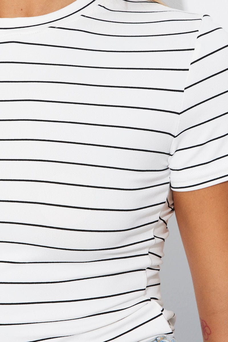 White Stripe Supersoft Top Short Sleeve