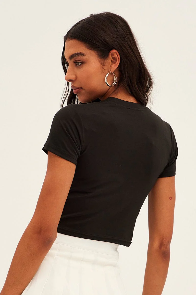 Black Dragon Graphic Crop Top