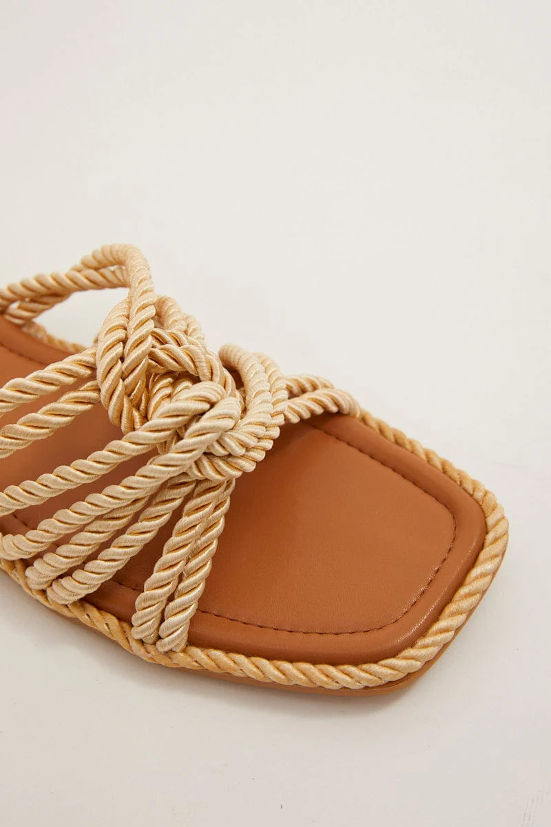 Brown Flat Rope Sandals Slipper