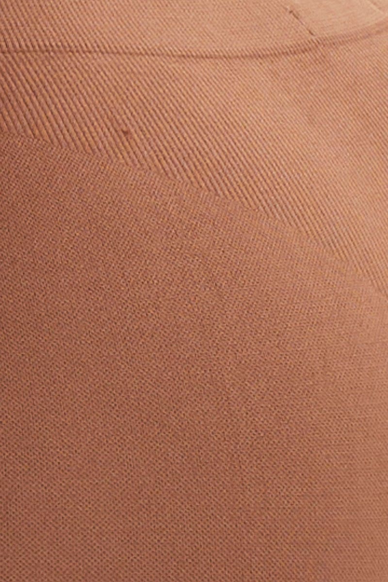 Brown Seamless Activewear Top And Pants Set