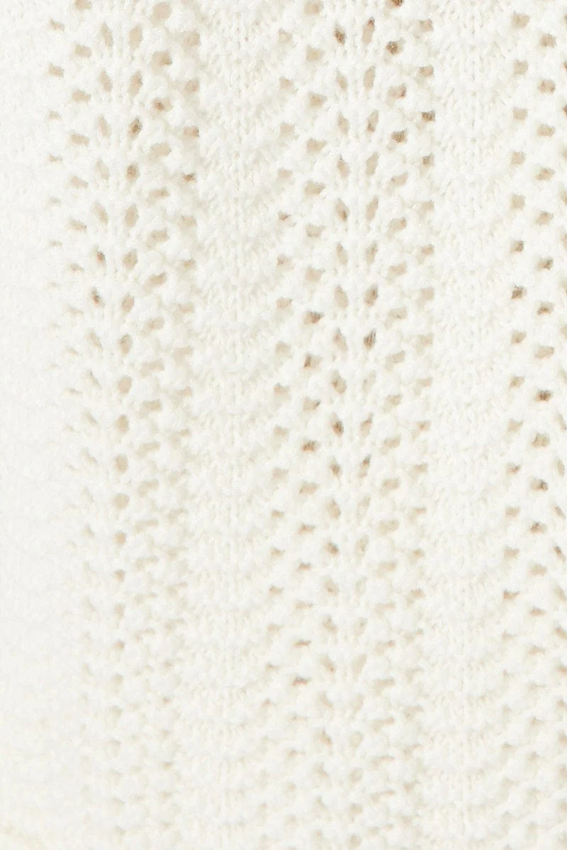 White Knit Shorts Crochet