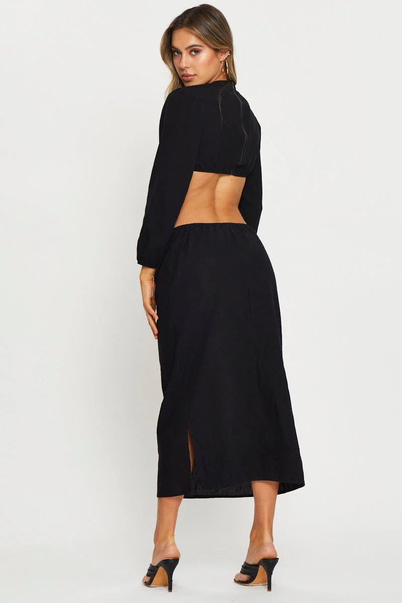 Black Maxi Dress Long Sleeve