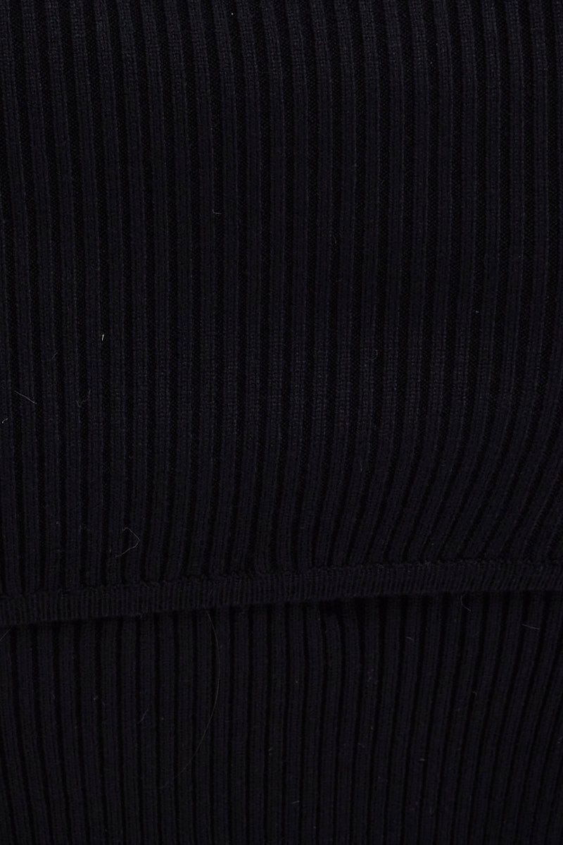 Black Knitted Boob Tube And Shrug Set