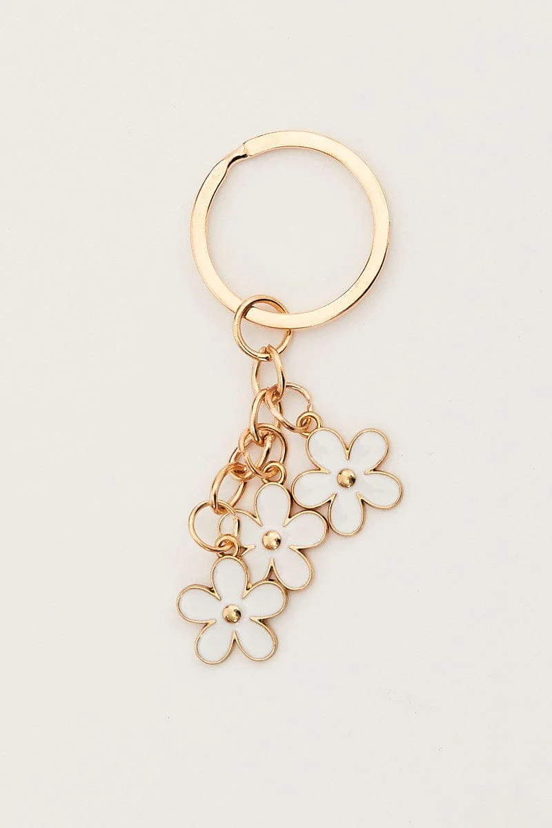 White Charm Keyring