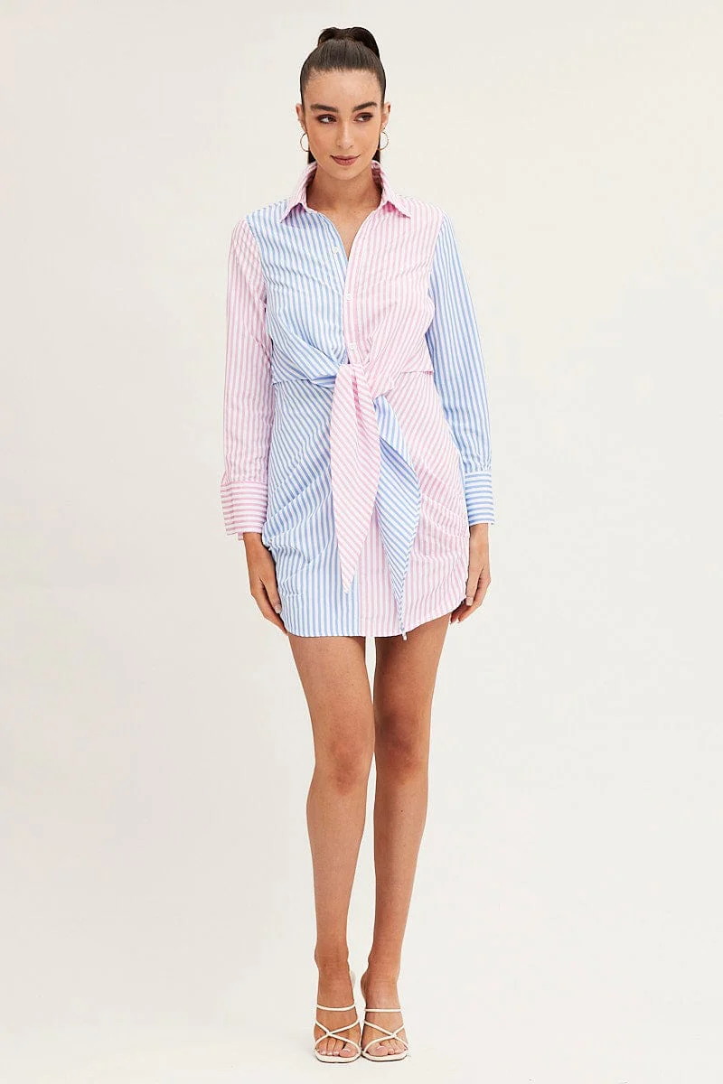 Stripe Shirt Dress Long Sleeve