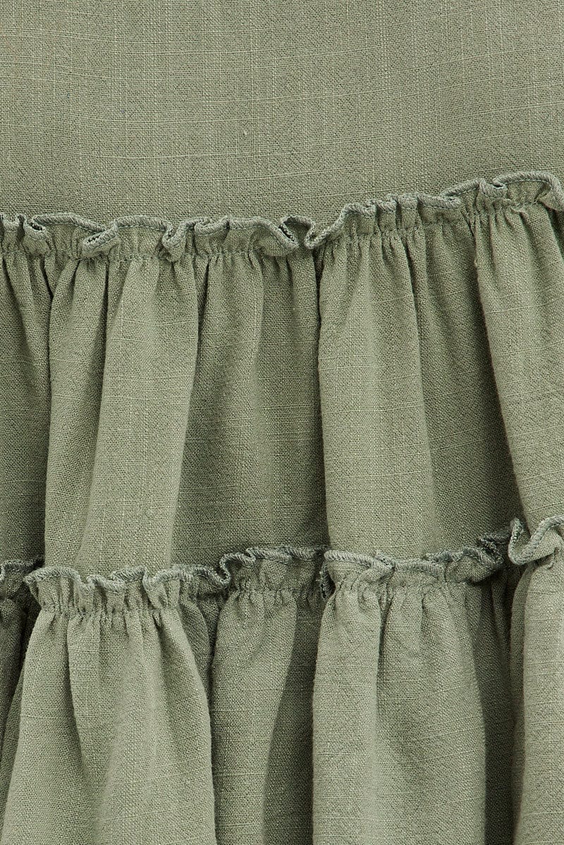 Green Ruffle Tiered Top