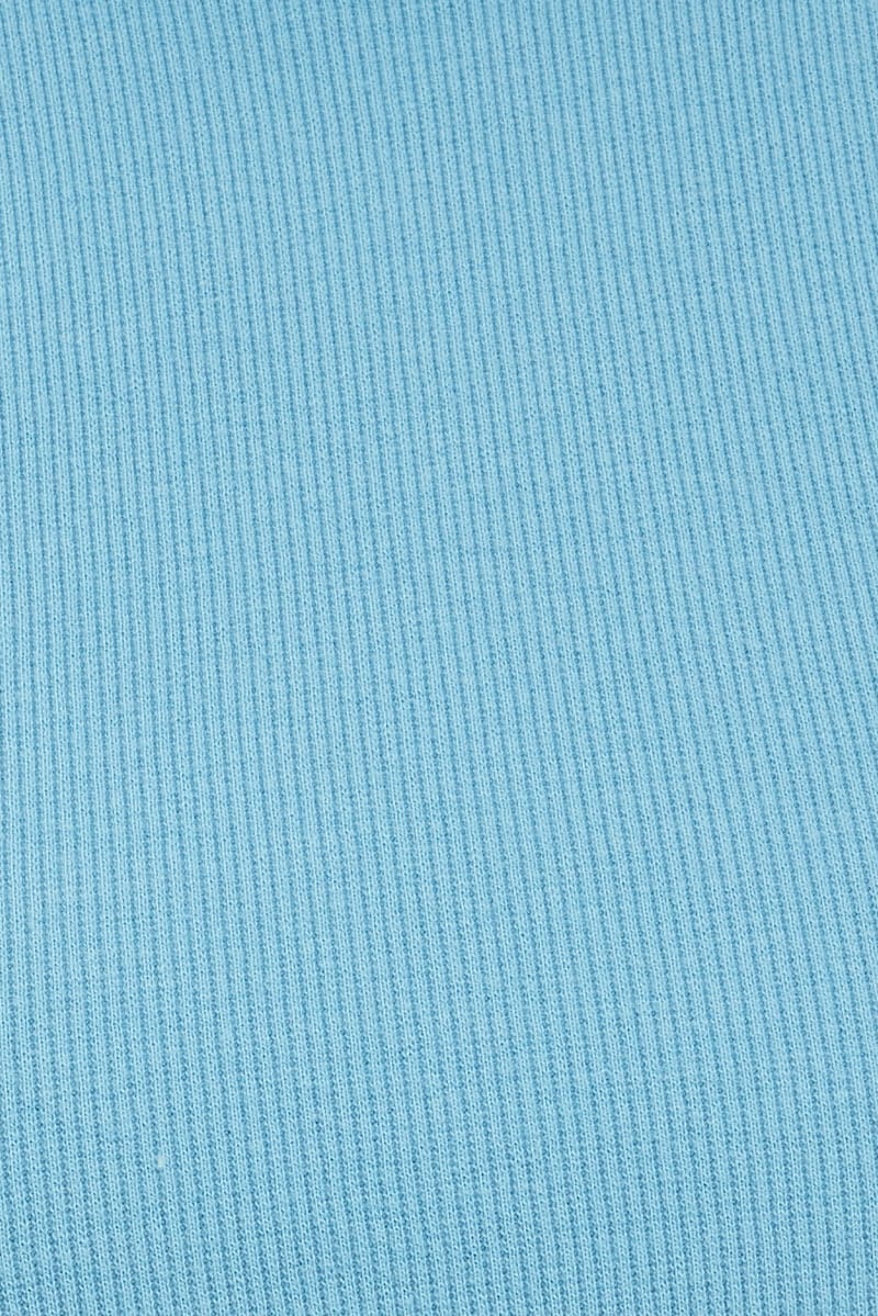 Blue Scarf Tank Crop Crew Neck Sleeveless