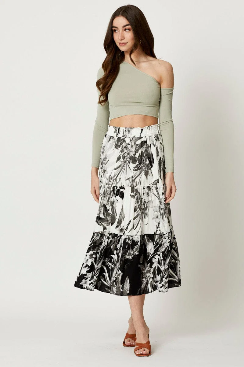 Green Cold Shoulder Top