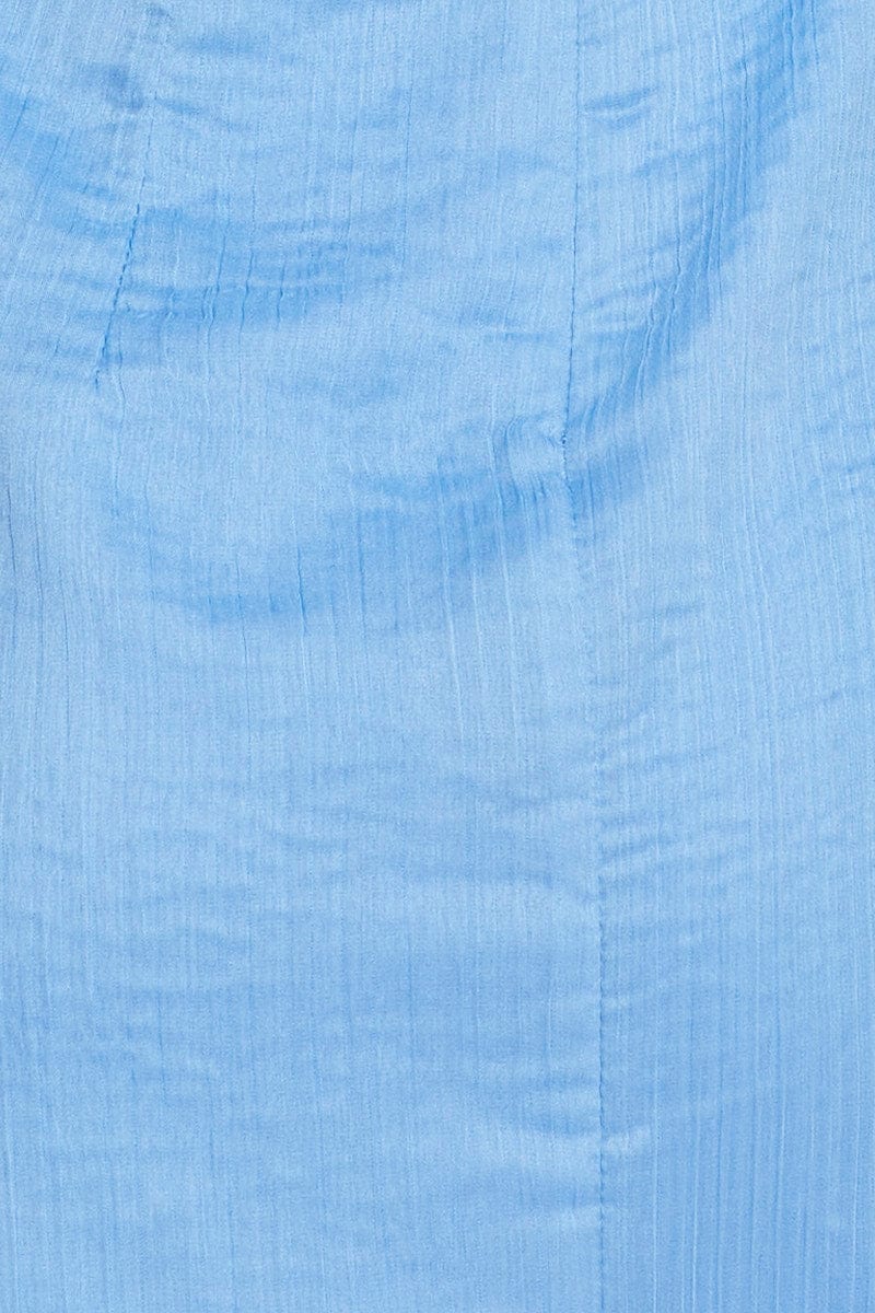 Blue Mini Dress V Neck