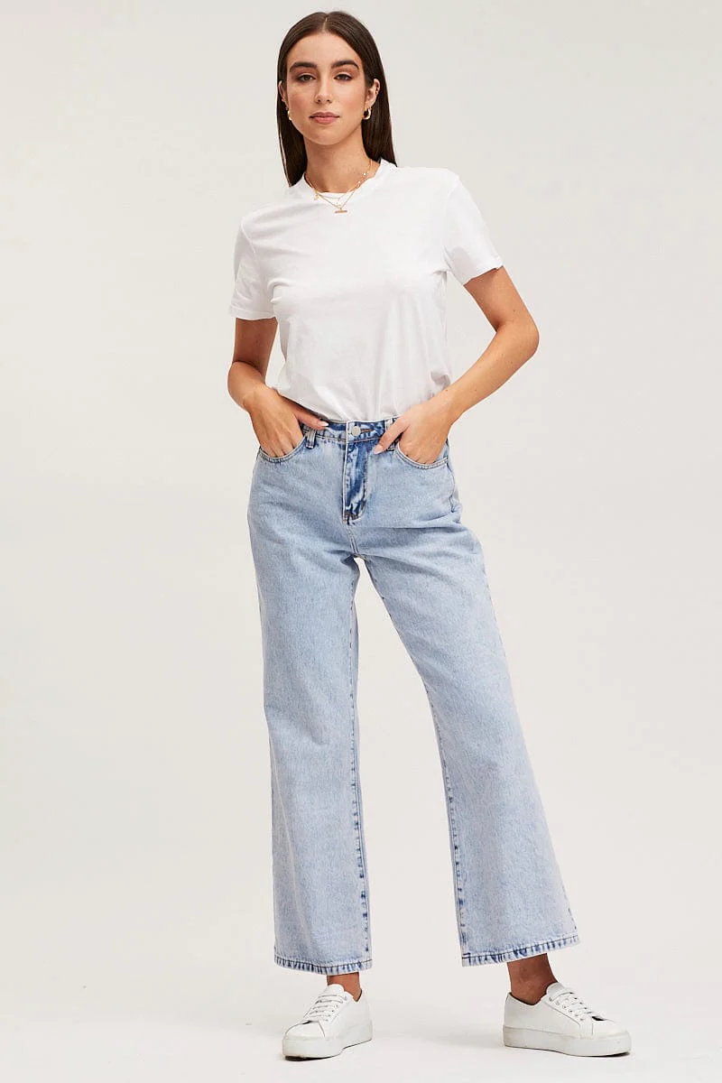 White T Shirt Short Sleeve Crew Neck