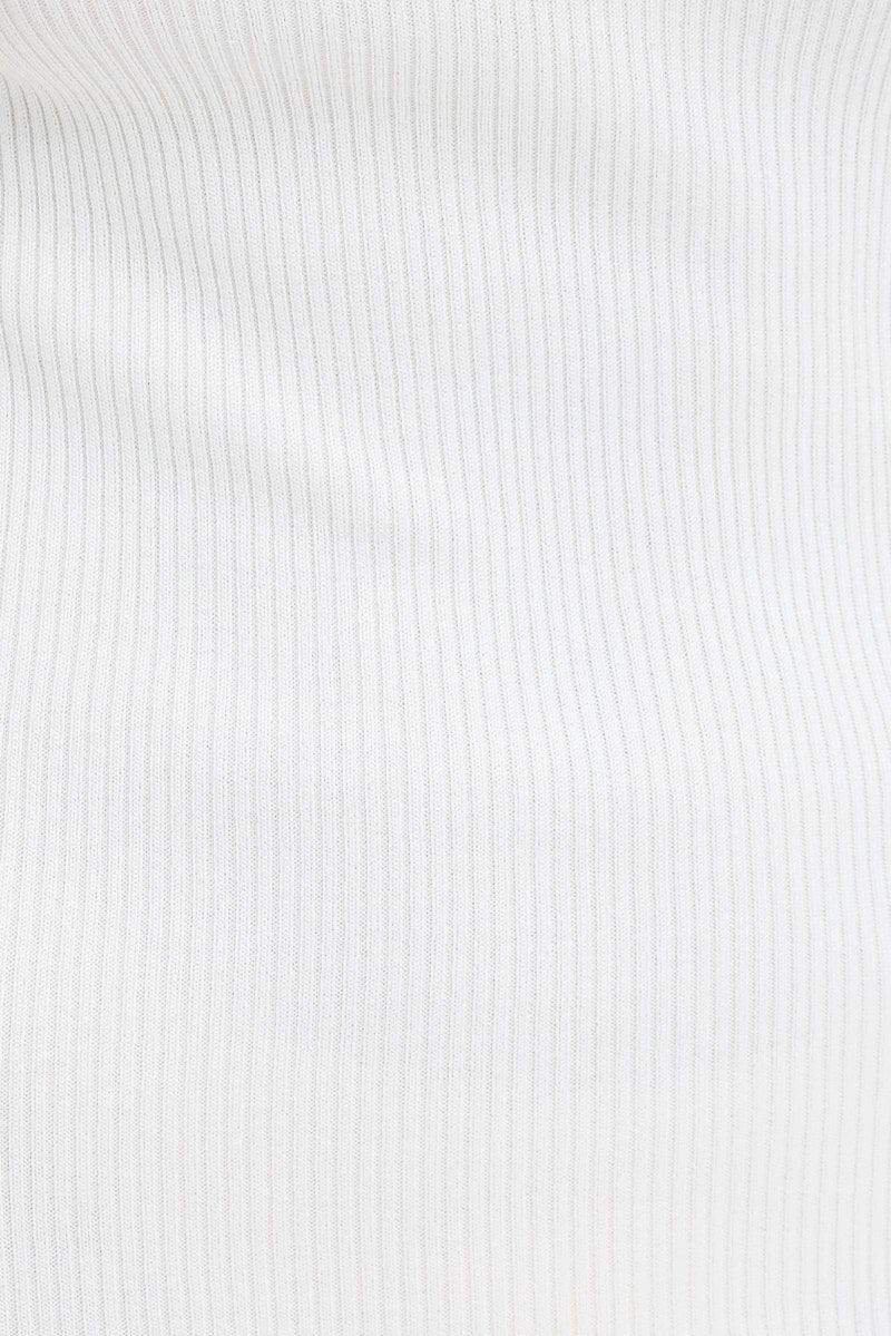 White Knit Dress Sleeveless Sweatheart Midi