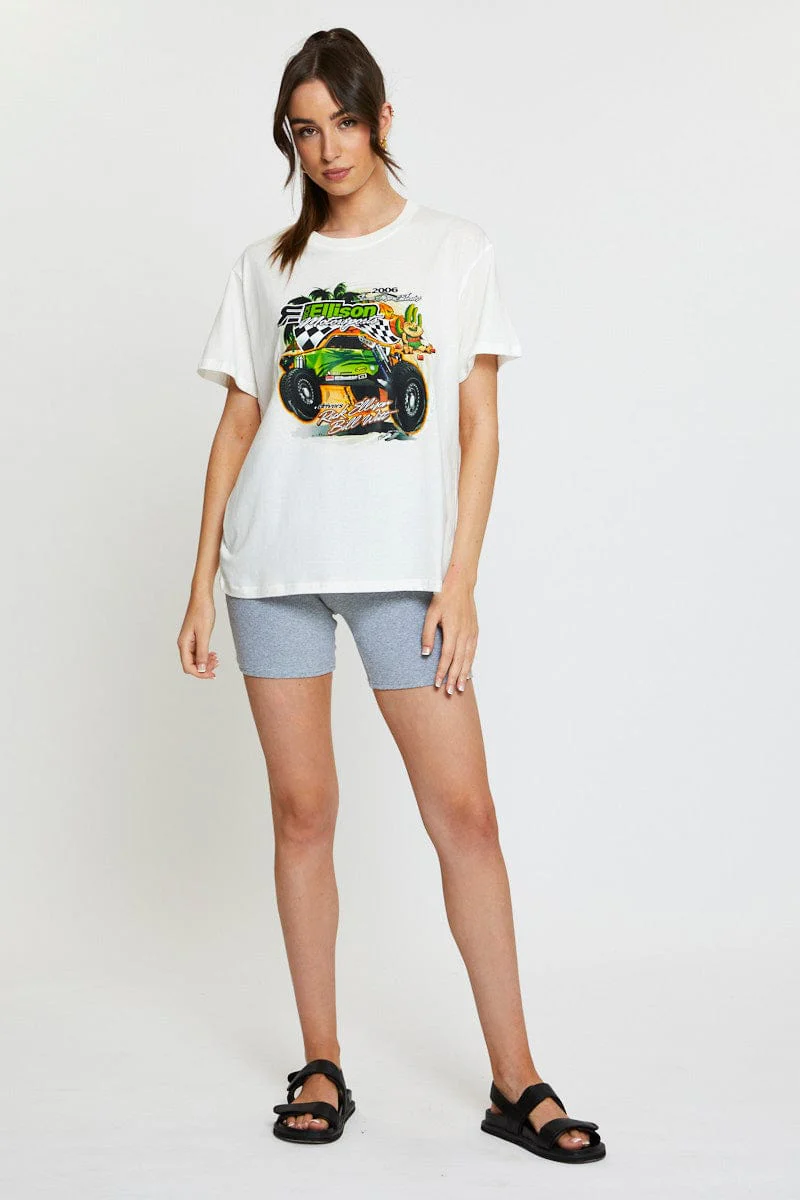 White Vintage T Shirt Short Sleeve