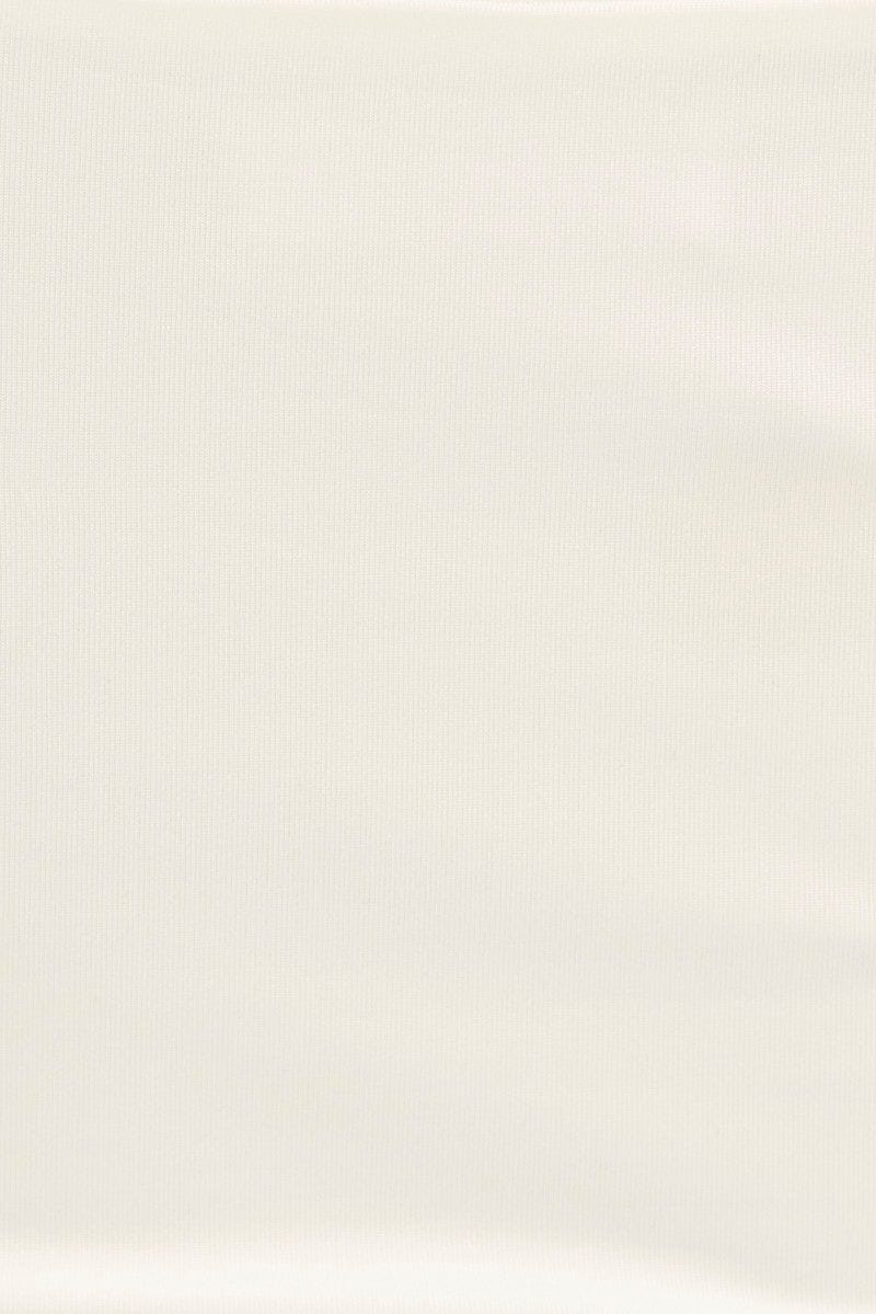 White Corset Detail Top Sleeveless Crop Slinky Jersey