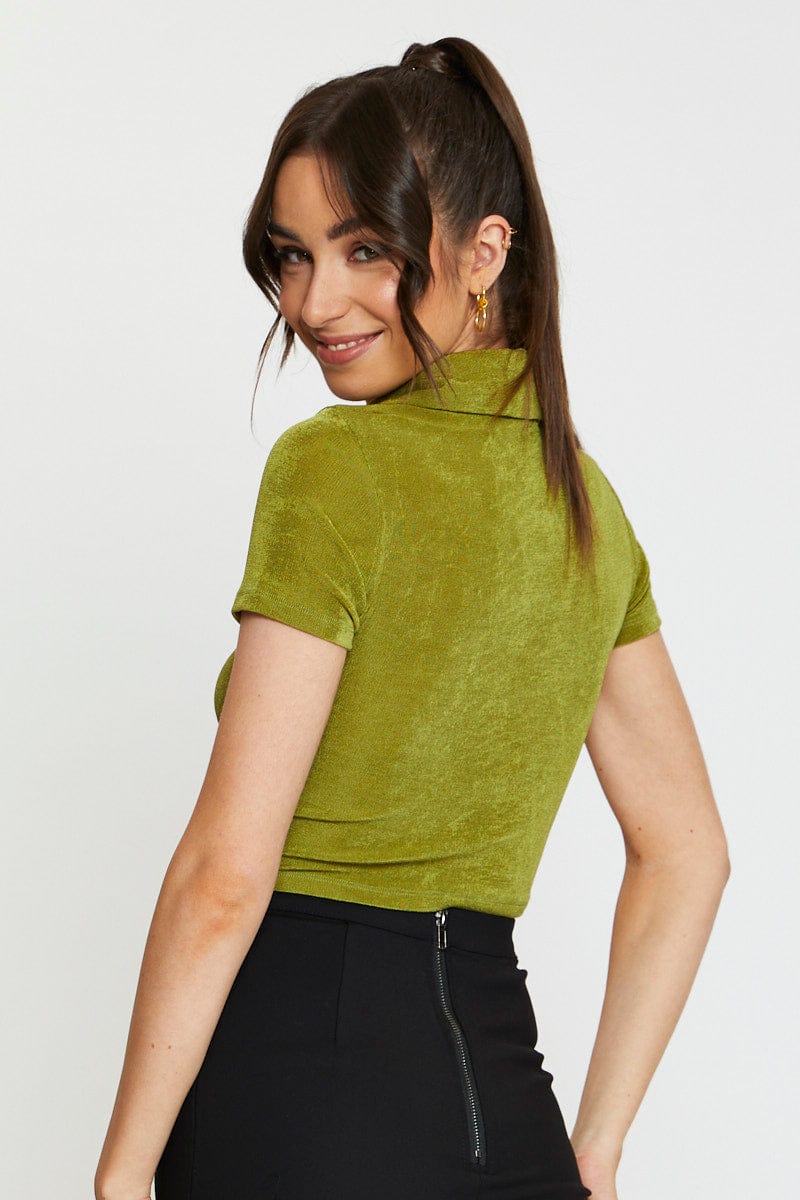 Green Jersey Shirt Ruche