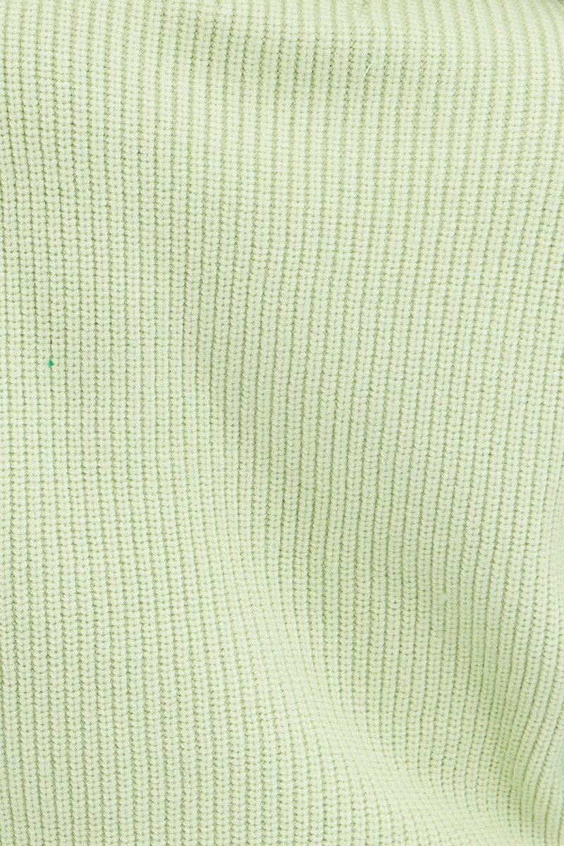 Green Knit Jumper Colour Block