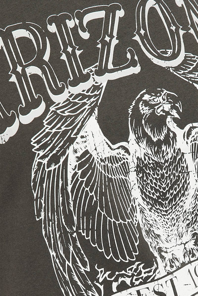 Grey Graphic Tee Short Sleeve