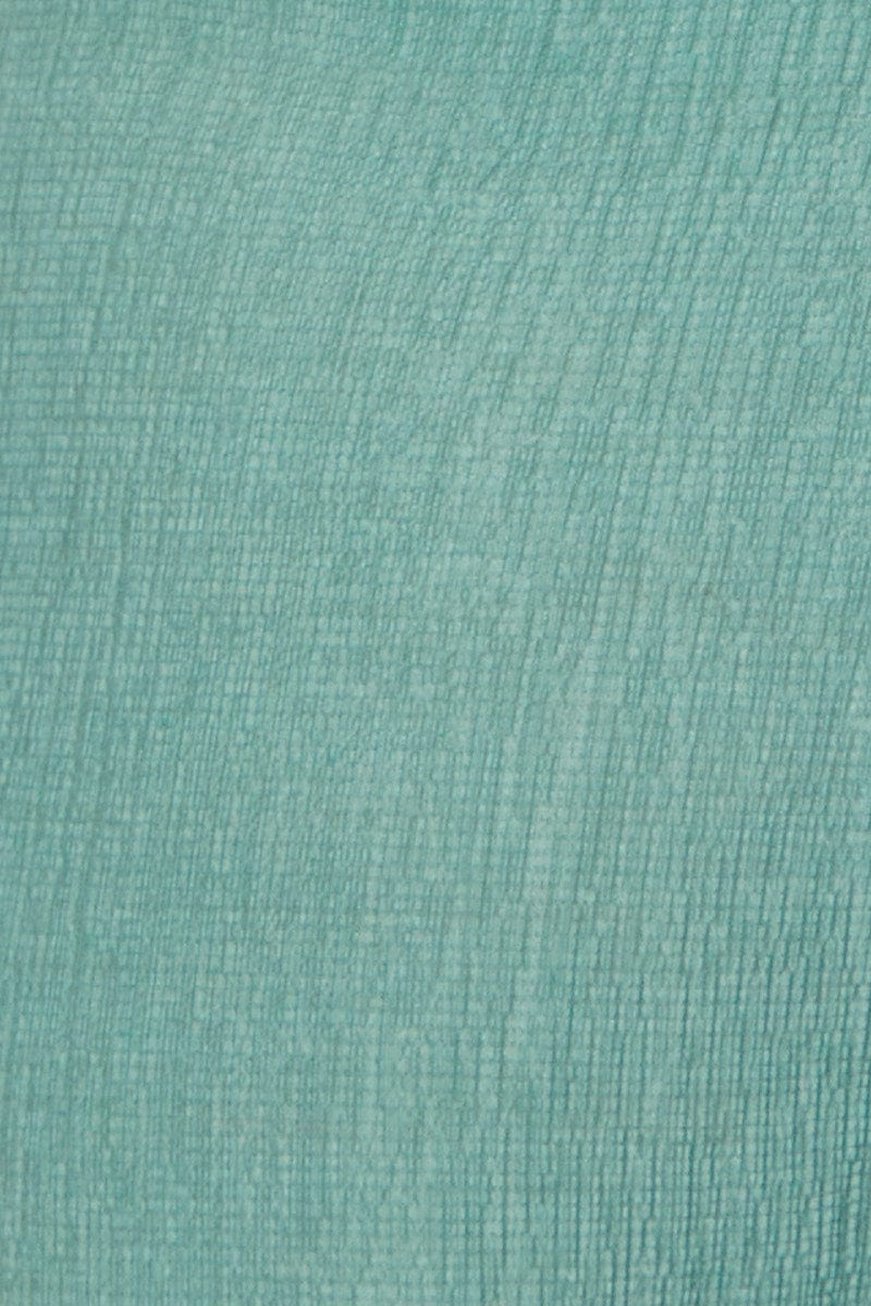 Green Linen Blend Elastic Waist Ruffle Hem Shorts