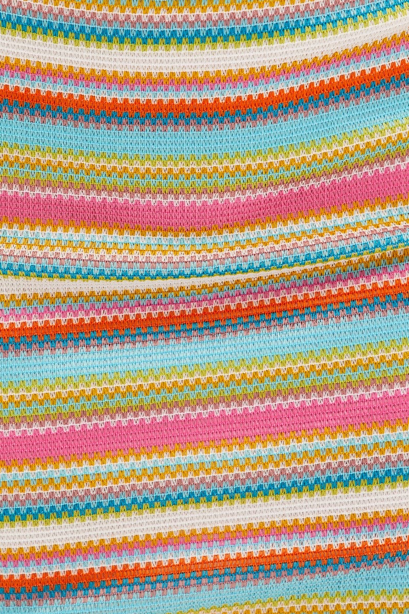 Multi Colour Mini Skirt Bodycon Mid Rise