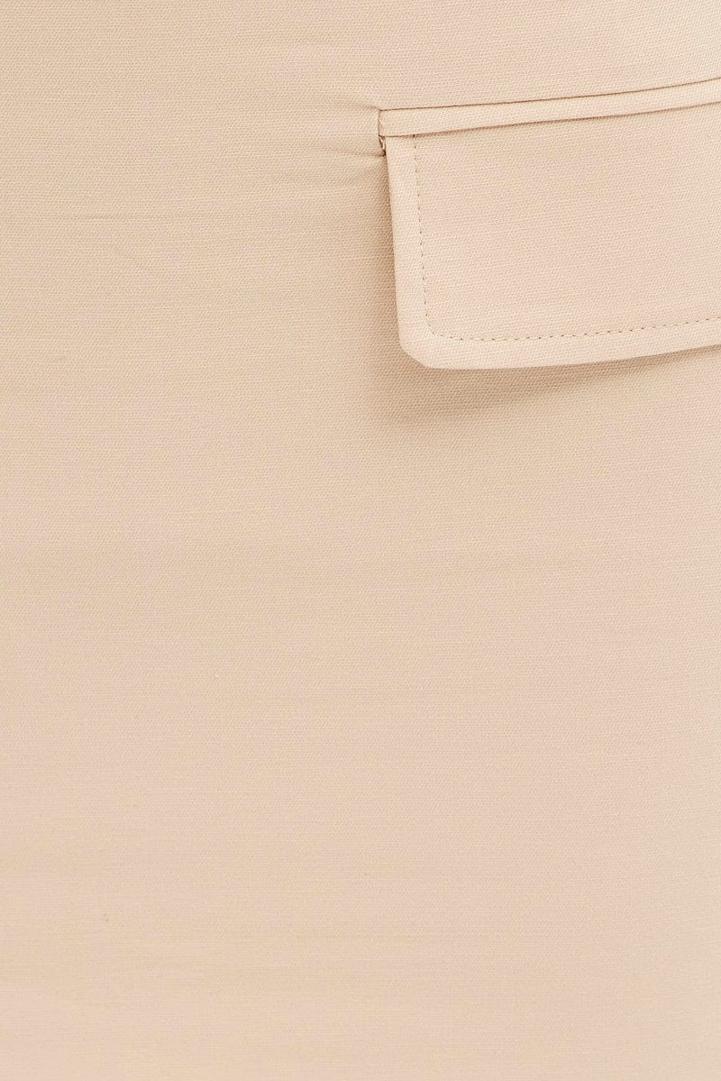 Beige Low Rise Skirt Mini