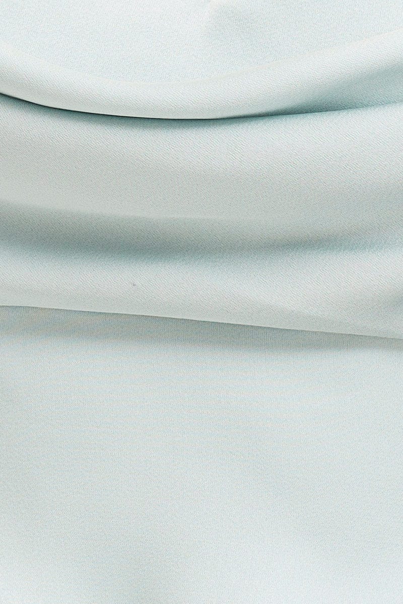 Green Scarf Top Short Sleeve Crop