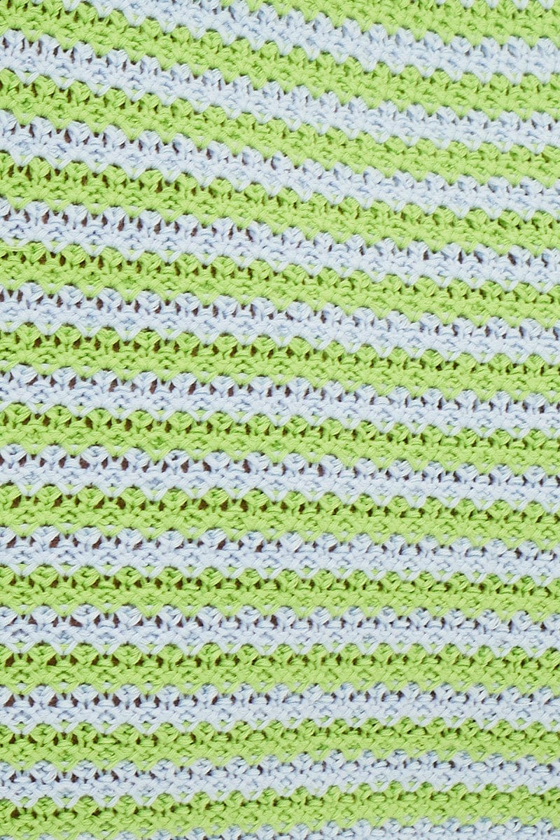 Stripe Knit Dress Sleeveless Mini