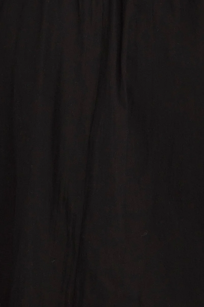 Black Mini Dress Short Sleeve Square Neck