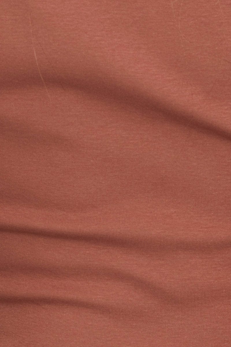 Brown Crop Top Long Sleeve