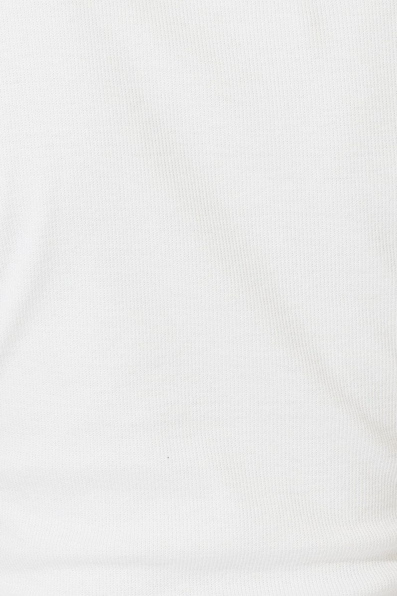 White Longline T Shirt Short Sleeve Crew Neck