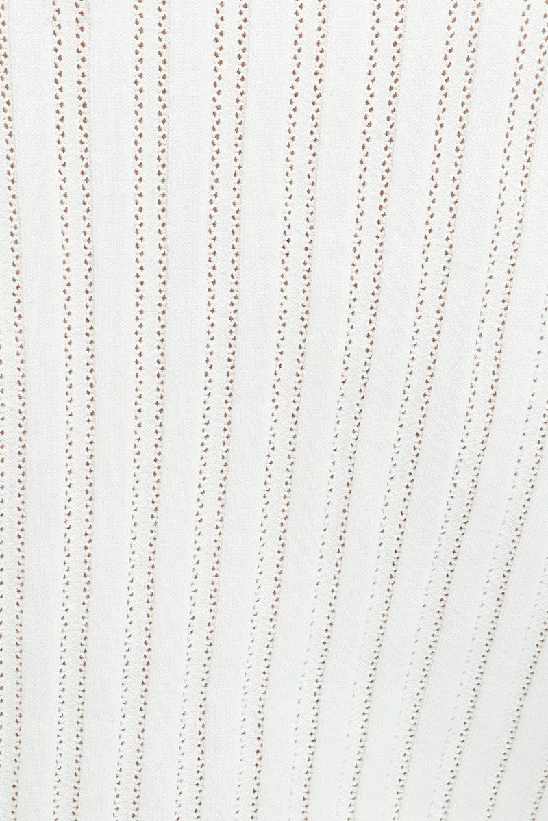 White Tie Up Cardigan Long Sleeve Scoop Neck