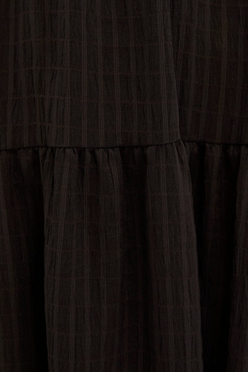 Black Maxi Dress Sweetheart Neck Puff Sleeve