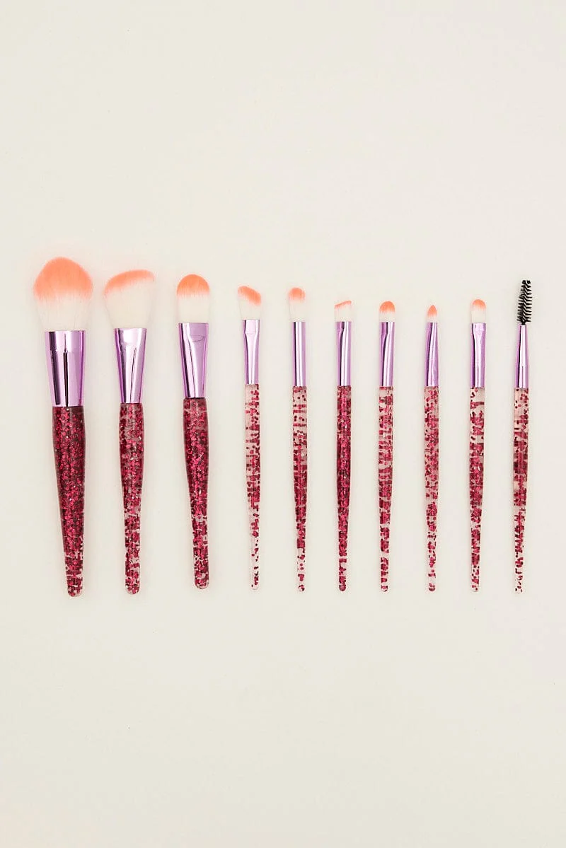 Pink Make Up Brush Set