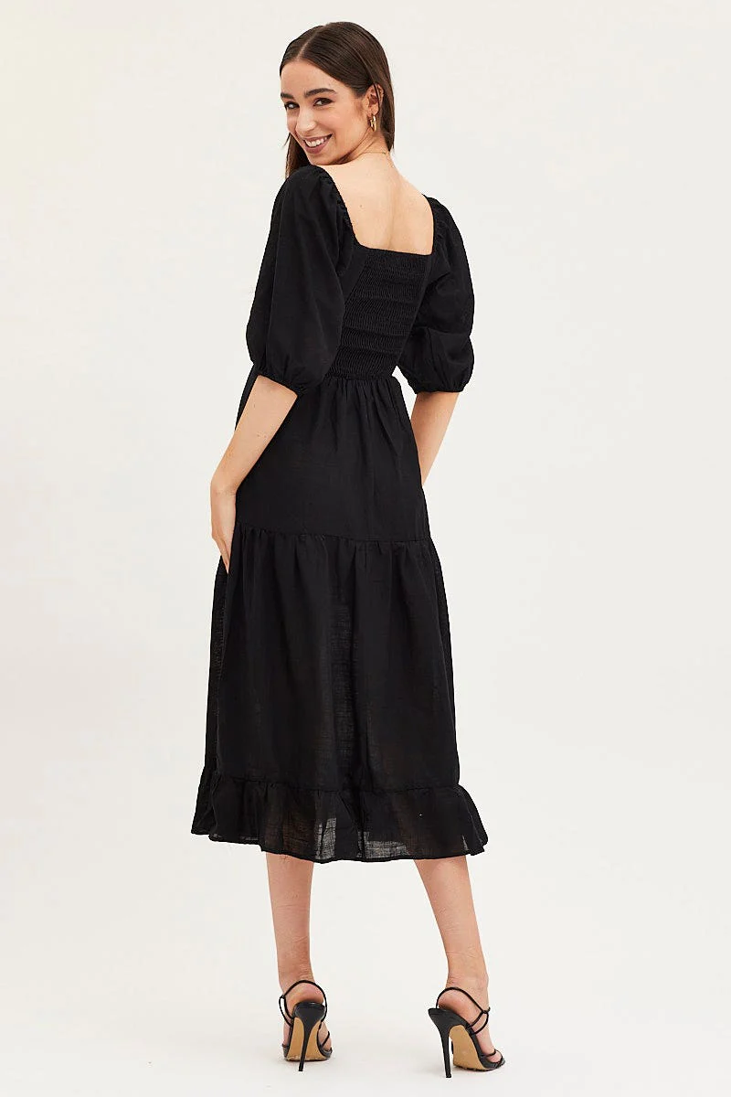 Black Maxi Dress Linen