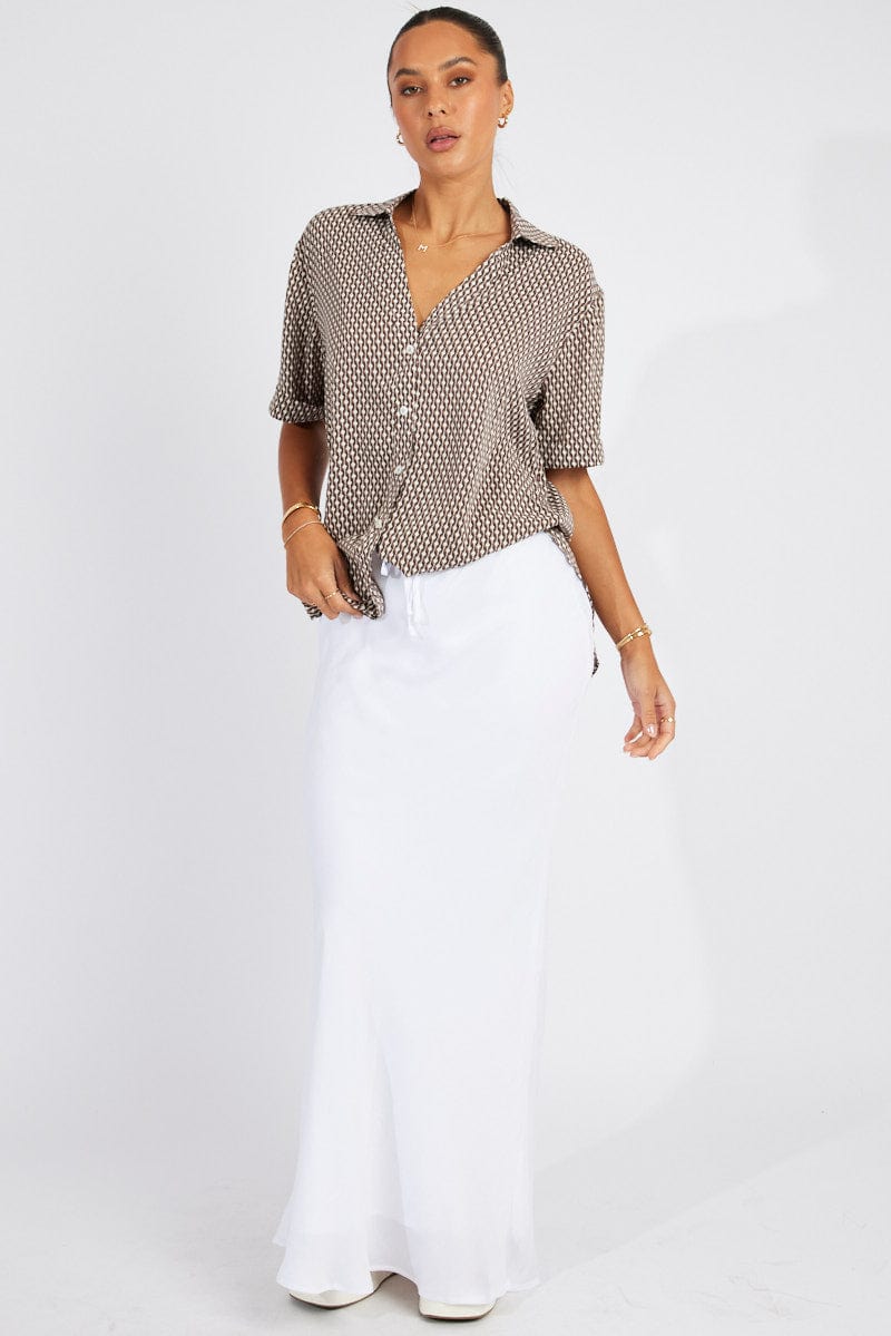 Brown Geo Shirt Short Sleeve