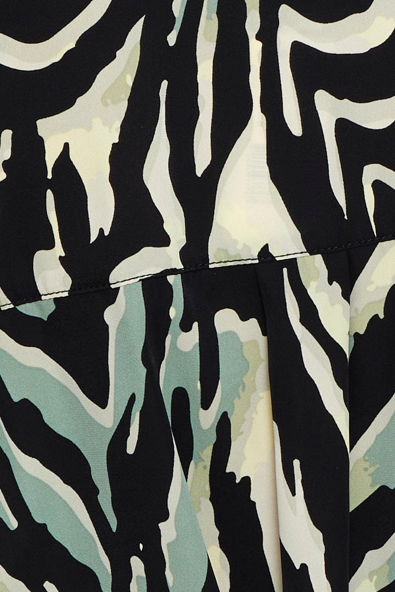 Print Mini Dress Long Sleeve Evening