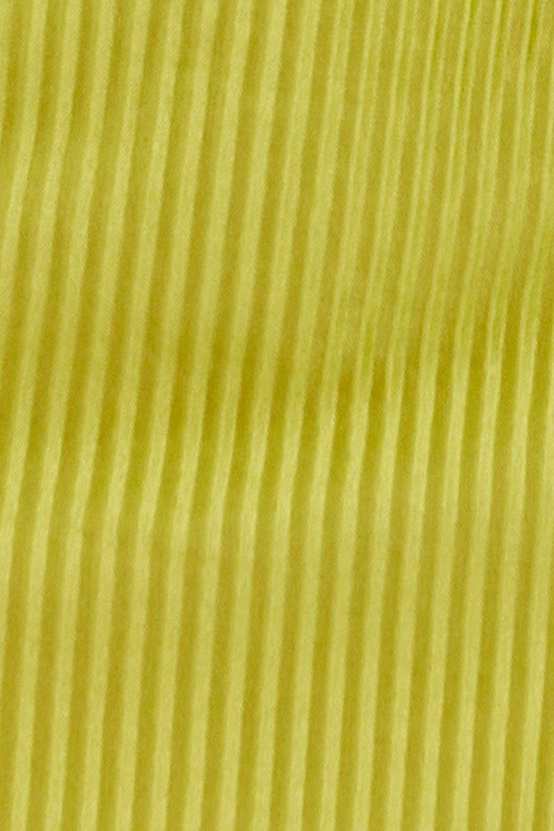 Green Plisse Shirt Long Sleeve Button Front Satin