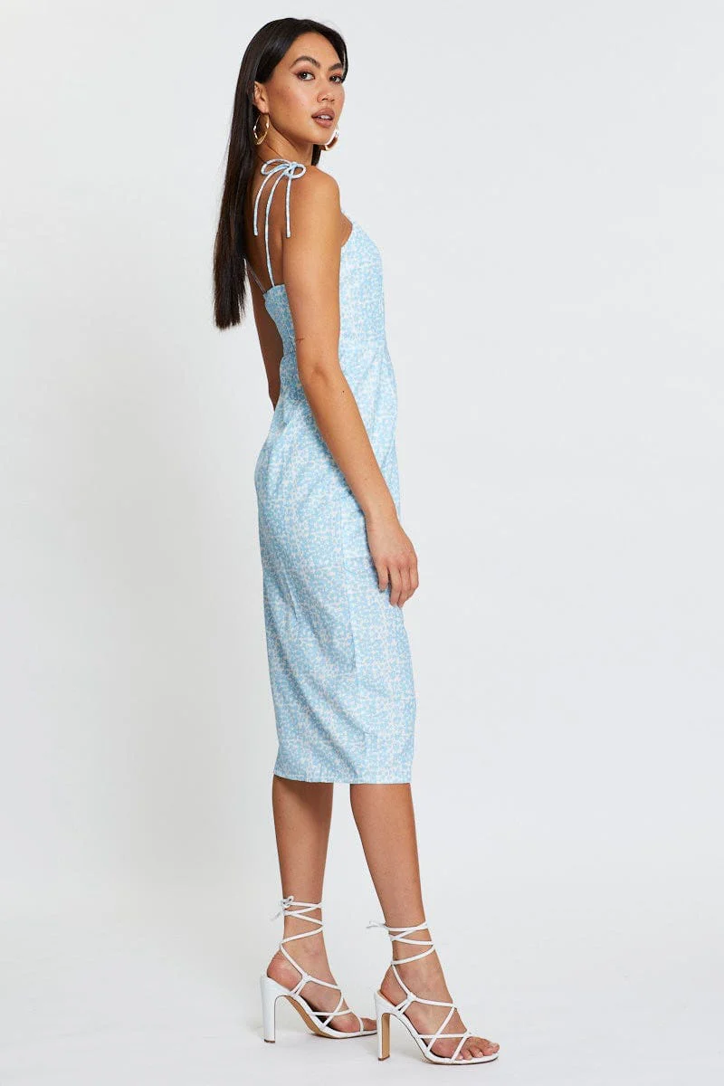 Print Slip Dress Midi