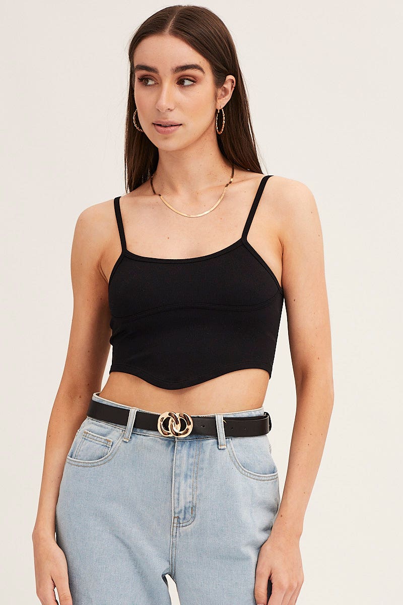 Black Double Circle Buckle Belt