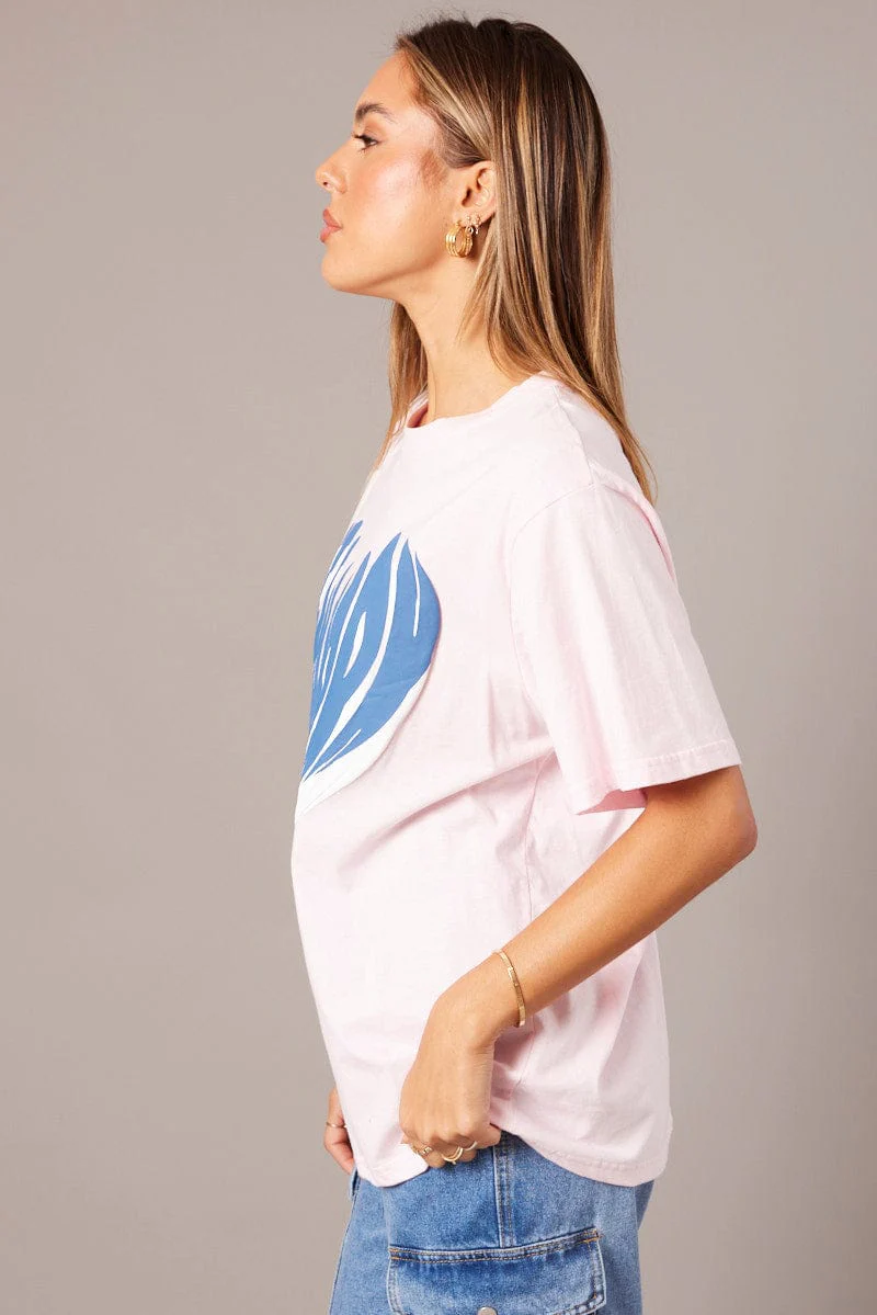 Pink Graphic Tee Short Sleeve