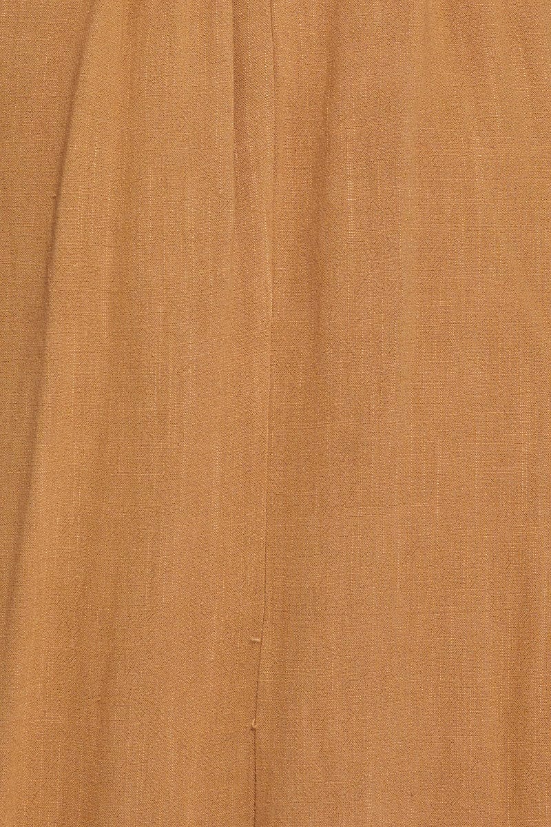 Beige Midi Dress Linen