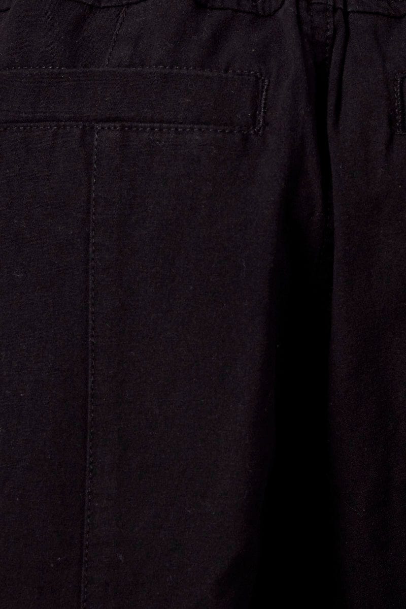 Black Cargo Pants Mid Rise