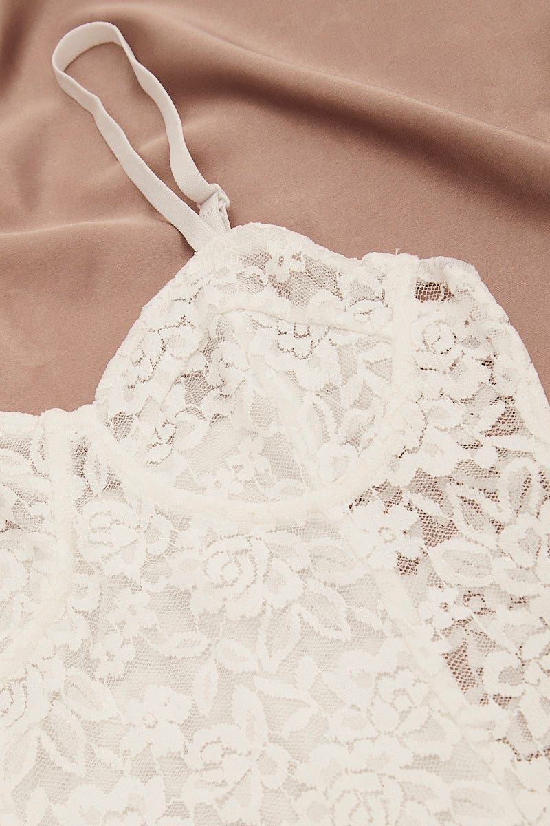 White Lace One Piece Teddy Bodysuit