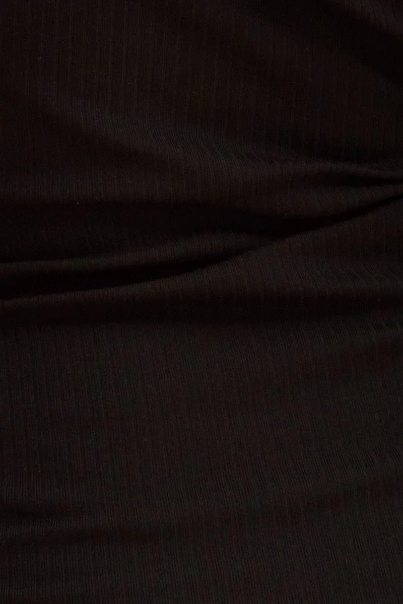 Black Prea Rib Bind Detail Crew Neck Tank Dress