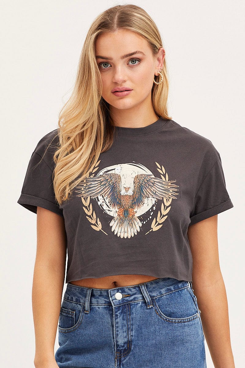 Black Graphic T Shirt Short Sleeve