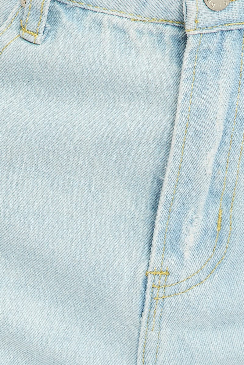 Denim Baggy Jeans High Rise Ripped