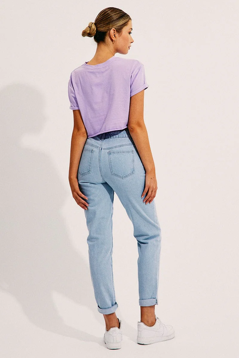 Blue Skinny Denim Jeans High Rise