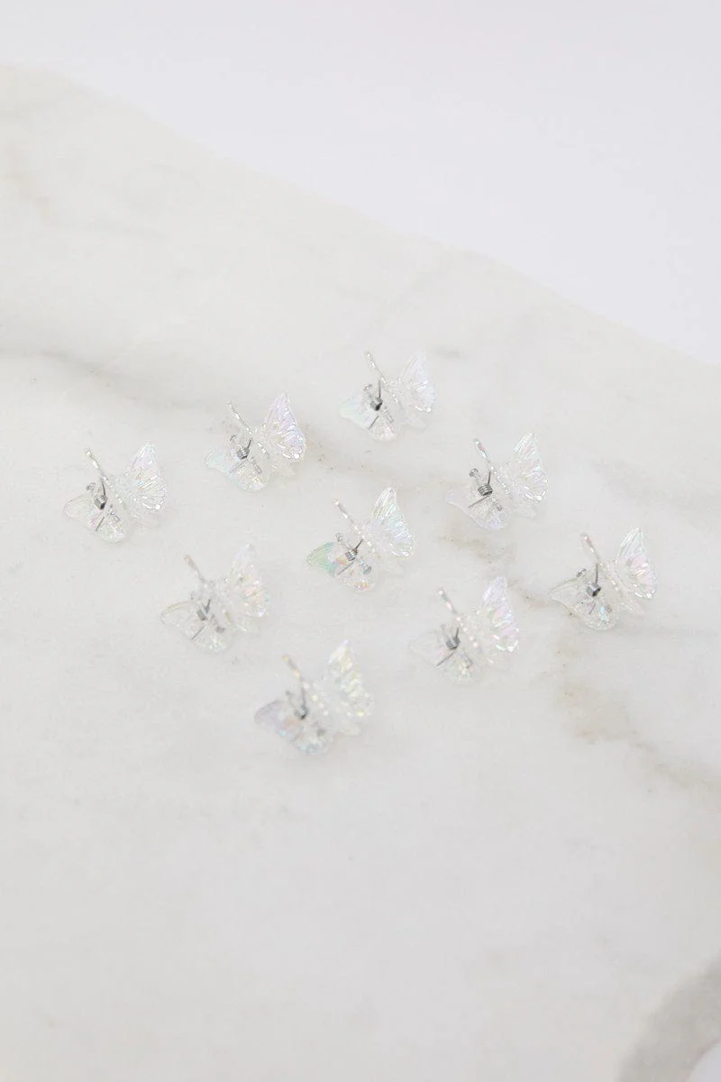 Metallic 9 Pack Mini Butterfly Claw Clips